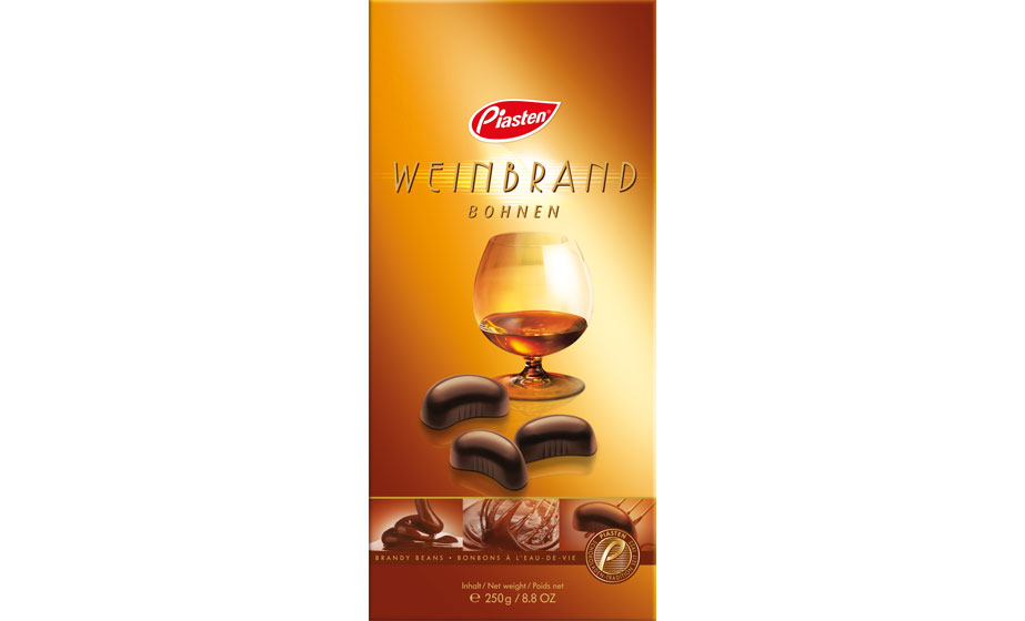 Plain chocolate with brandy liqueur